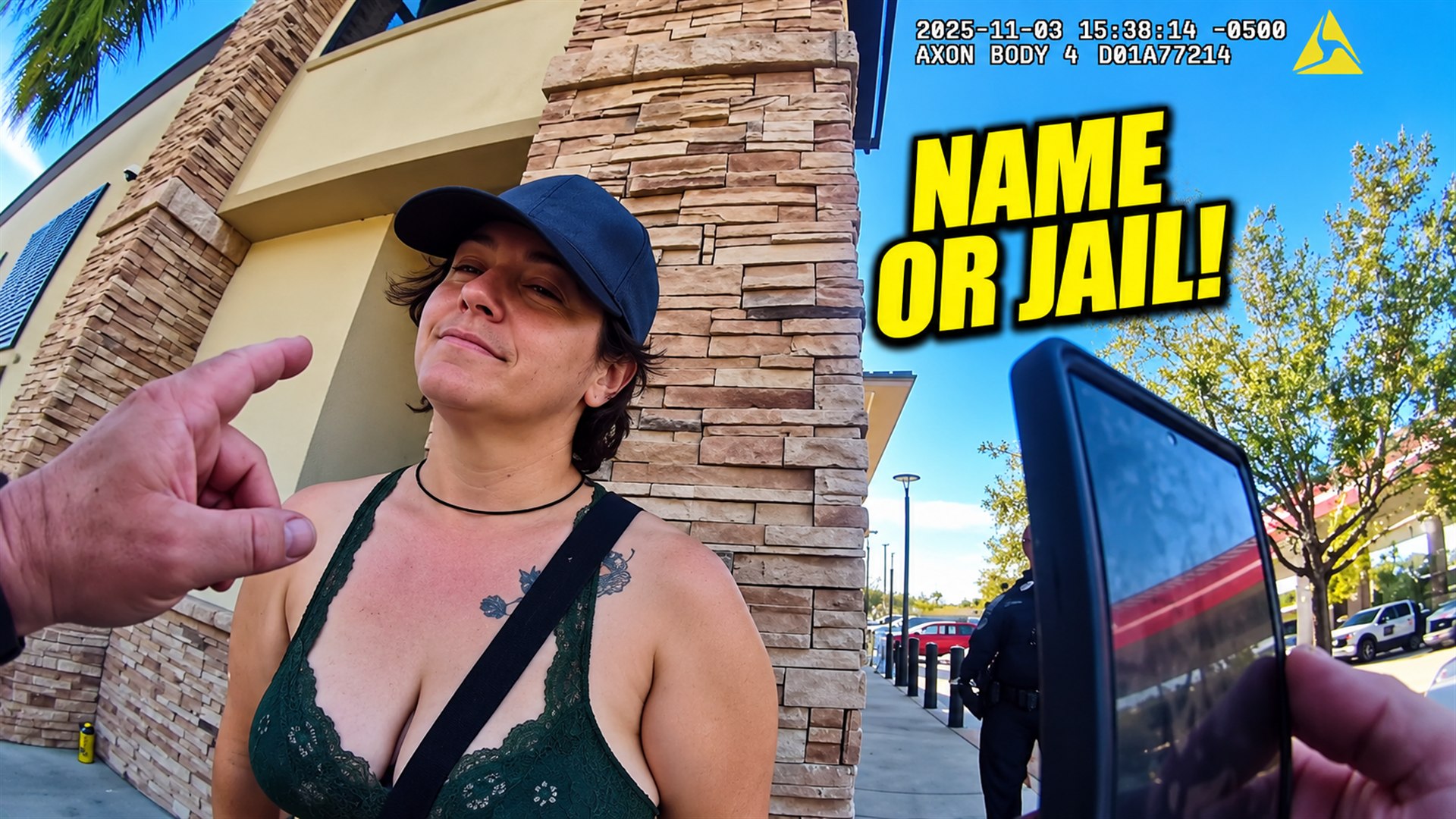 Bodycam still for Offered a Warning for a $32 Theft — Then She Won't Give Her Name | Bodycam Analysis