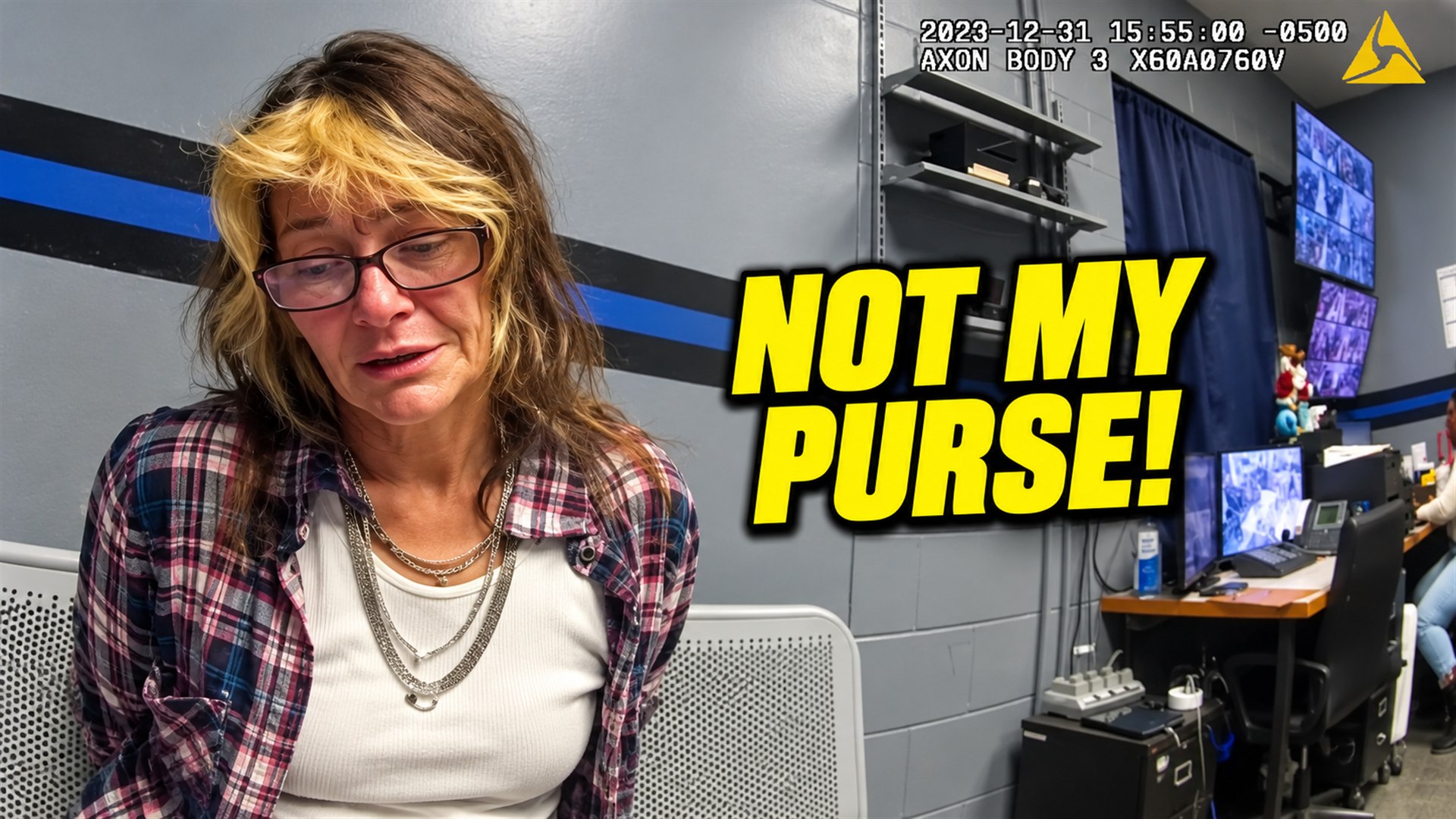 Bodycam still for "I Just Borrowed the Bag" — Then Cop Finds Her ID Inside With Syringes | Bodycam Analysis