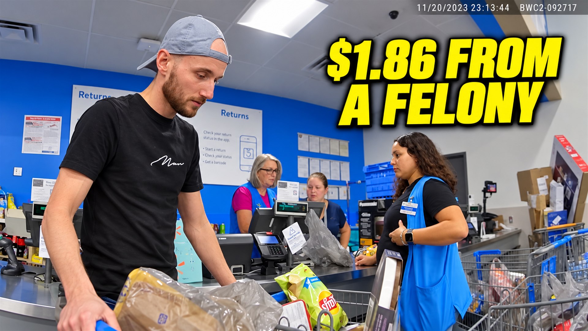 Bodycam still for Walmart Theft Nears $750 Felony Line — Then the Apples Get Weighed | Bodycam Analysis