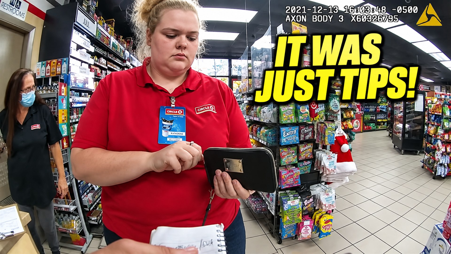 Bodycam still for Circle K Employee Scratches Unpaid Lottery Tickets — Now $1,342 Short | Bodycam Analysis