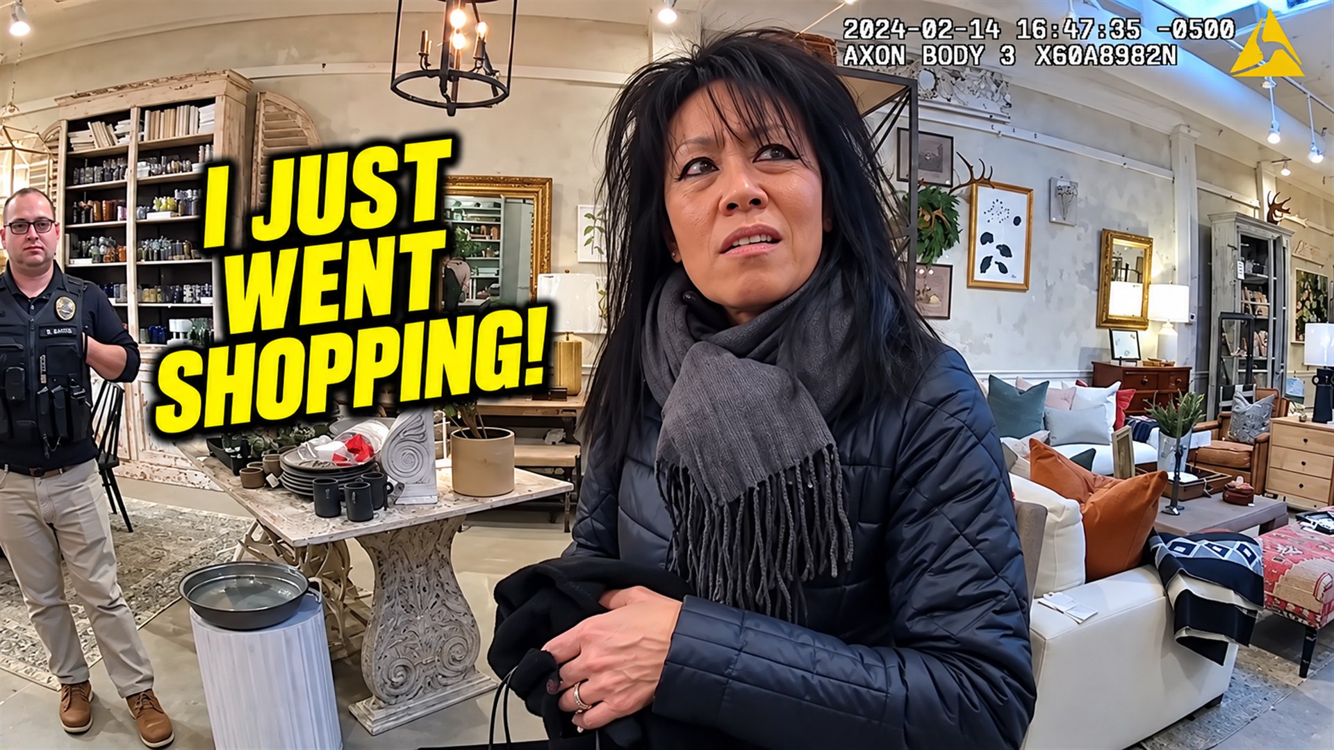 Bodycam still for "I Just Went Shopping" — Then Cops Spot a Louis Vuitton in Her Bag | Bodycam Analysis