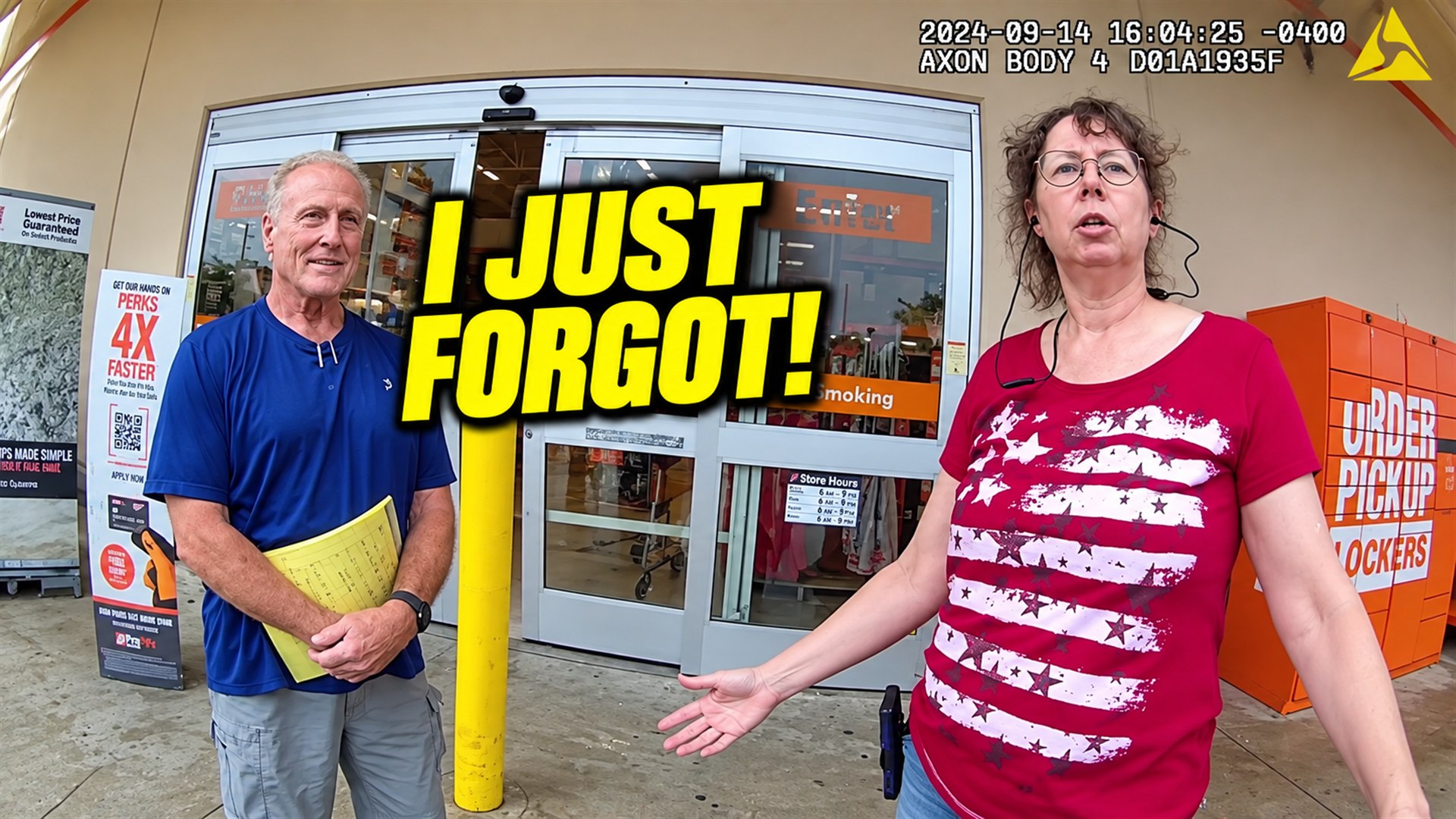 Bodycam still for Shopper Signs a Trespass Warning — Then Hears "You're Under Arrest" | Bodycam Analysis